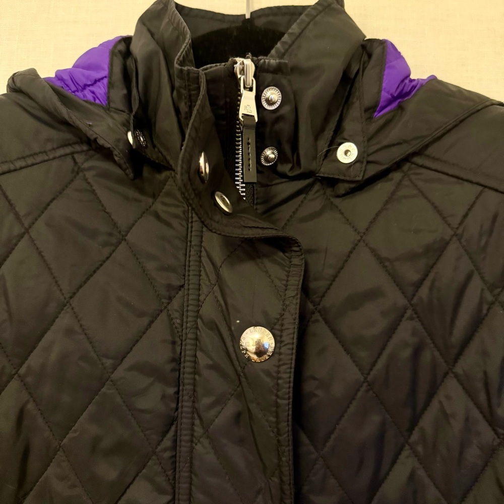 Lauren Ralph Lauren Quilted Jacket PM (Petite Medium) Black Like New-preloved - Picture 6 of 13